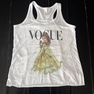 Bella Canvas Tank White with Disney Belle Vogue Graphic Girls S 6/8